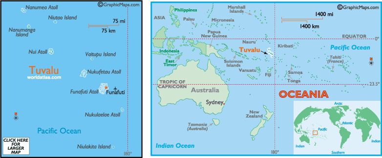 tuvalu map oceania